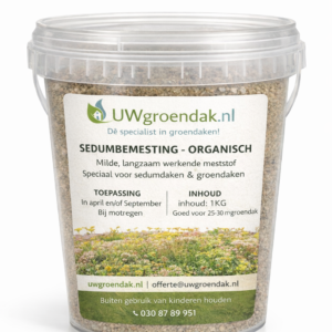 organische sedumbemesting, eco sedumbemesting, sedum onderhoud